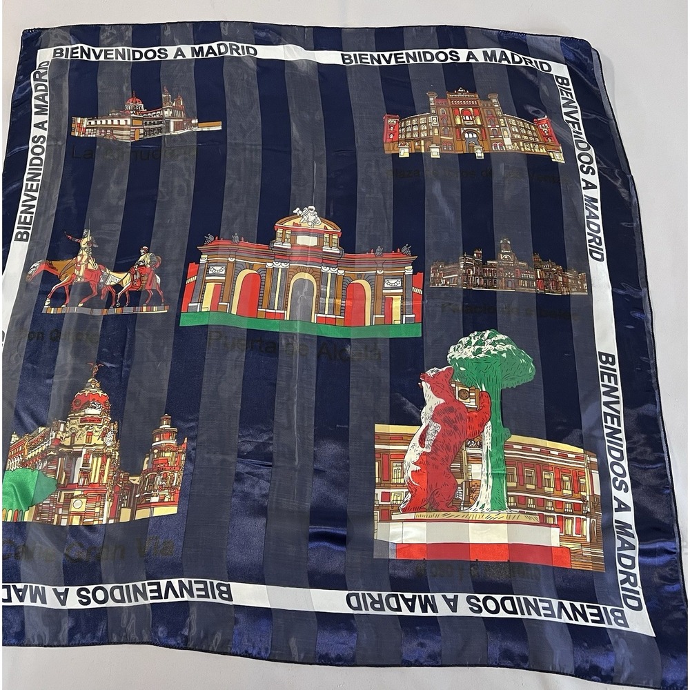 Scarf Bien‎ Venidos A Madrid structures of Madrid Navy Multicolor